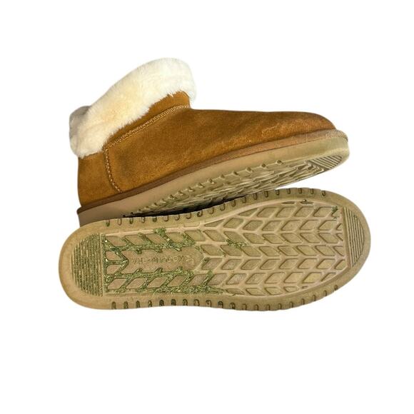Womens Koolaburra by UGG Suede Faux Fur Mini Boots Chestnut Brown Size 10 - Picture 4 of 5